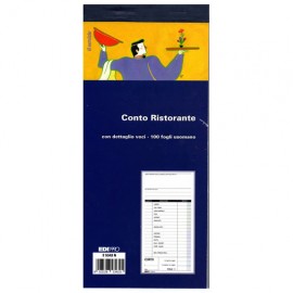 Conto ristorante con descrizione